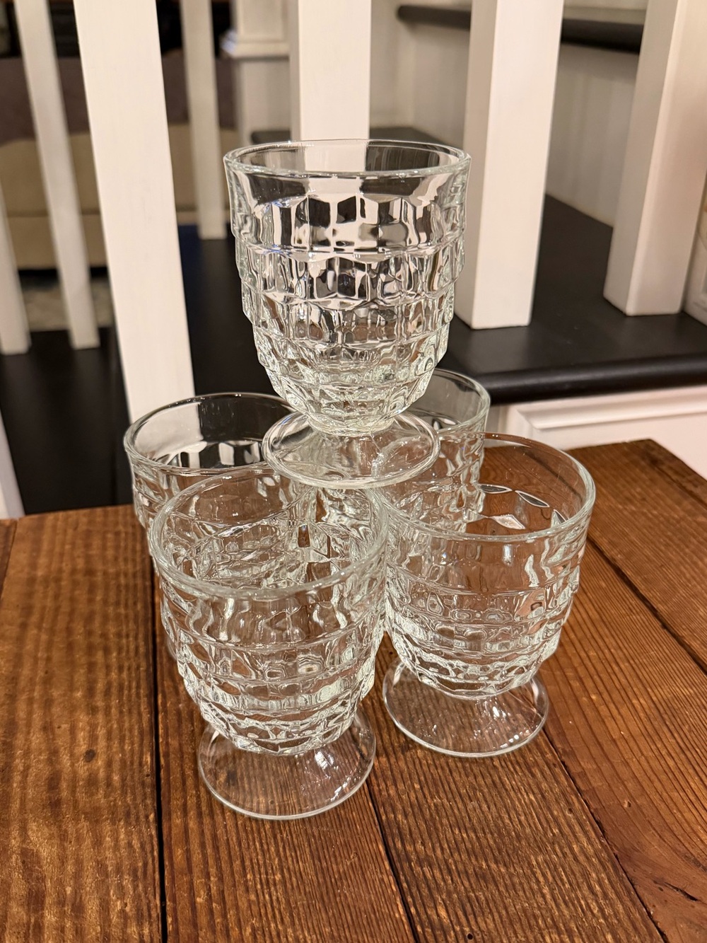 Set of (5) 8oz. Colony Whitehall Clear Glass Footed Tumblers